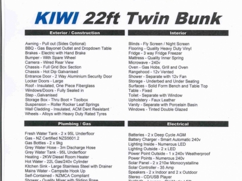 Legion - Kiwi - 22ft - Twin Bunks - Walk Around Bed